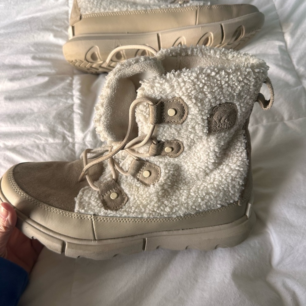 Sorel Cream and Tan Cozy High-Tops - Picture 2 of 6